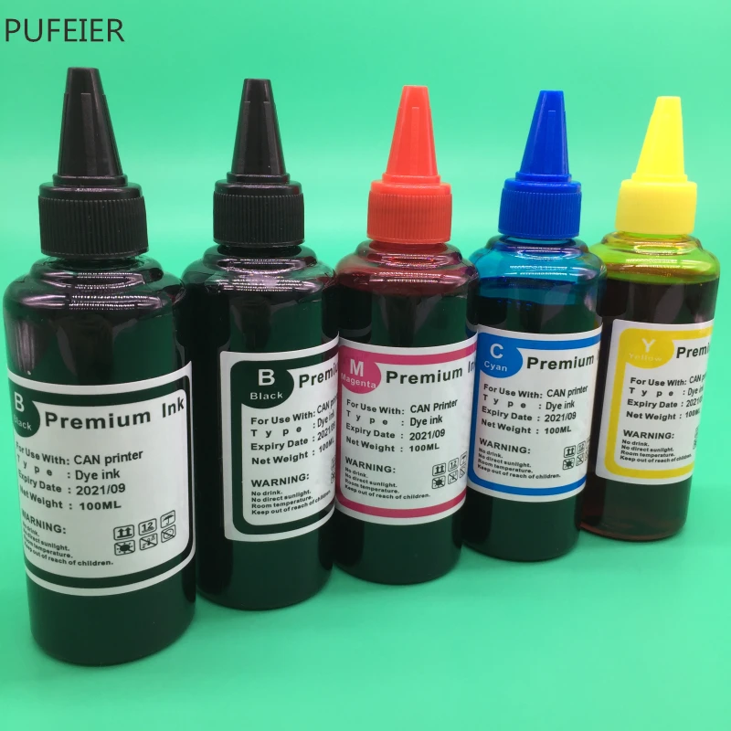 5 Bottles PGI-570 CLI-571 PGI570 571 Dye Based Ink Kit For Canon PIXMA MG5750 MG5751 MG5752 MG5753 MG6850 MG6851 MG6852 MG6853