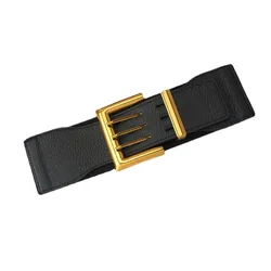 Wide Belt For Women Fashion Square Metal Buckle Pin Strap Elastic Stretch Ladies Dress Coat Corset Waistband Clothes Accessories