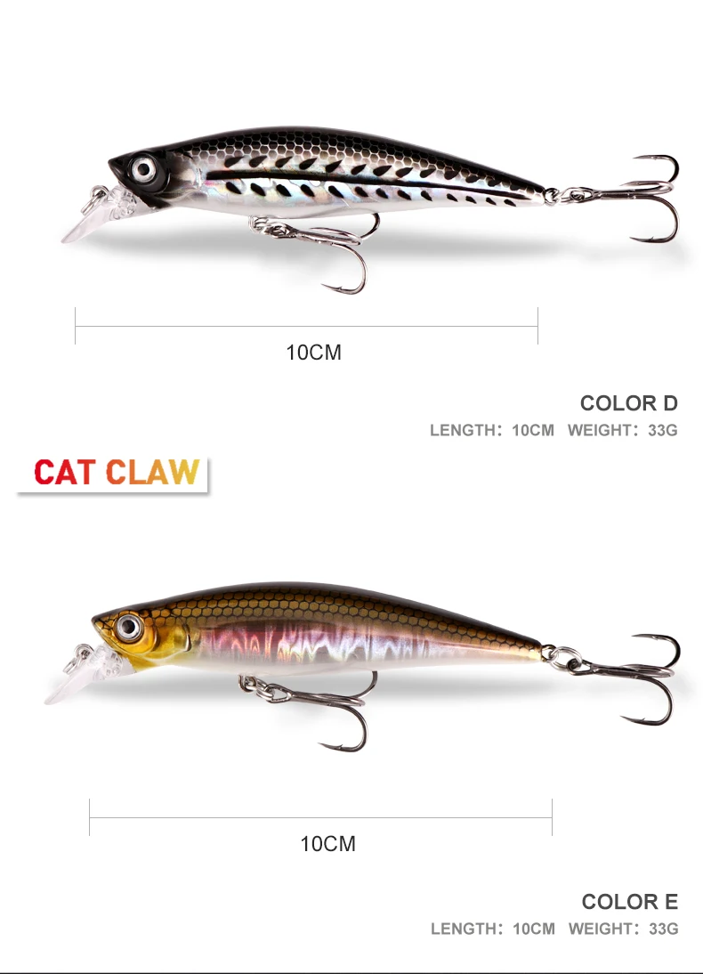 Cat Claw Lure Premium Series 303M Hard Minnow Fishing Lure Artist Minnow Freshwater Fishing Trout Lure Hard Bait 33g 100mm