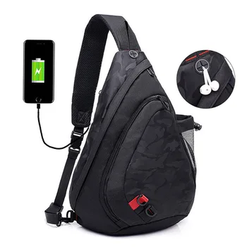 

New single-shoulder bag cross-body bag for men multi-functional outdoor leisure Oxford waterproof usb anti-theft chest bag