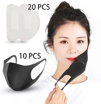 

10Pack Face Masks 20pcs Replacement Reusable Mask Dust-proof PM2.5 Mouth Cover Protection Masks Breathable Sponge Washable Mask