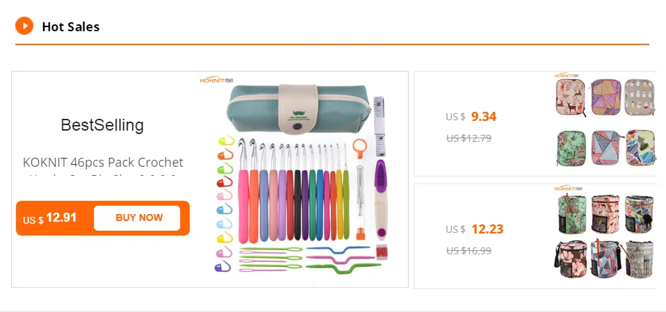 KOKNIT Crochet Hooks Needle Set 36pcs Bamboo Knitting Needles 12pcs Lace Crochet Hooks Knitting Sewing Accessories Kit with Bag