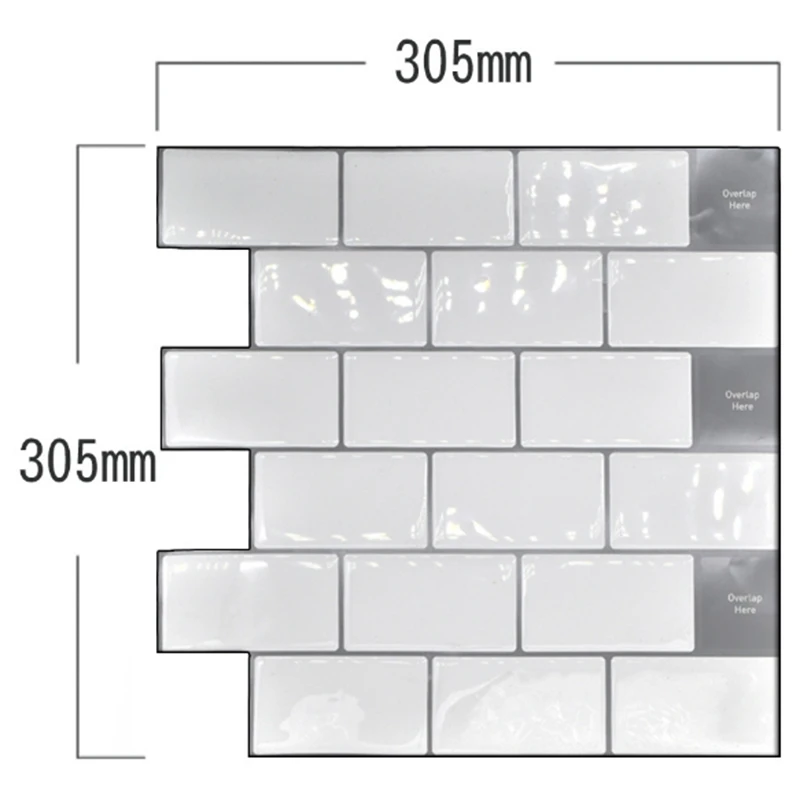 IALJ Top Peel and Stick Backsplash 10X10 дюймов Съемная 3D настенная плитка Метро(упаковка из 4), для кухни или ванной комнаты