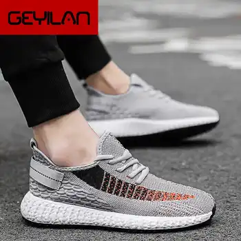 

New Shoes Men Sneakers Flyknit Men Casual Shoes Breathable Comfortable Lace Up Loafers Walking Tenis Masculino Zapatillas Hombre
