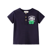 Брендовая детская одежда в европейском и американском стиле; летняя детская футболка из чистого хлопка с золотым сокровищем; детская одежда на Alibaba;