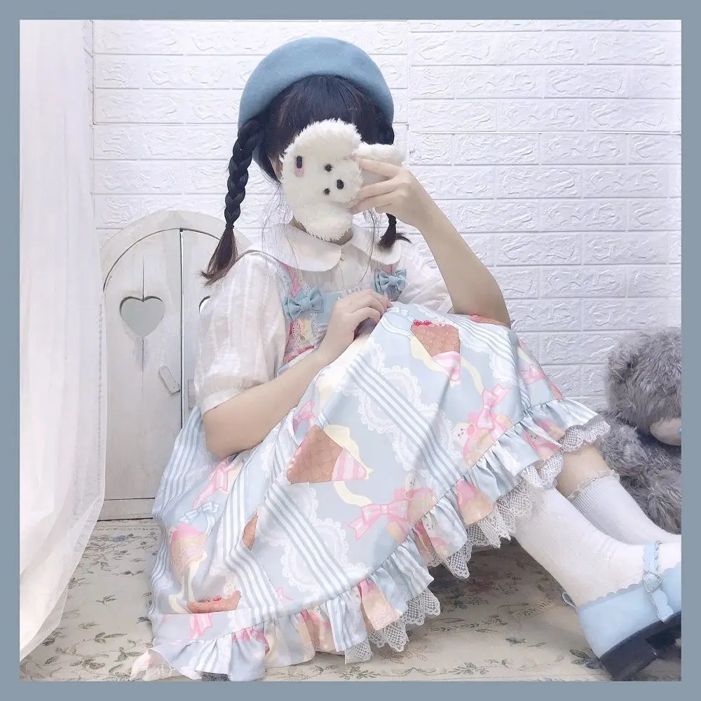 Lolita Dress Jsk Sling Dress Women Vintage Japanese Harajuku Kawaii Clothing
