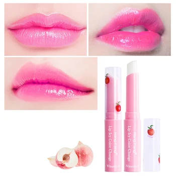 

Hengfang 1pcs Peach Lip Balm Portable Warm Color Lip Balm Does Not Fade Moisturizing Lasting Pink Packaging Women Birthday Gift