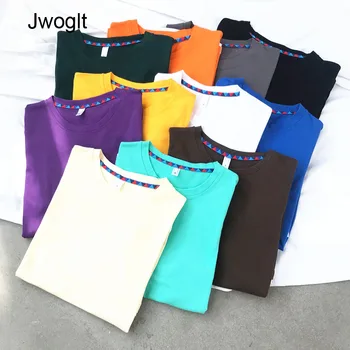 

2020 New Summer Candy Colors T-Shirts Men Solid Simple All-Match Short Sleeve O-Neck Daily Leisure Cotton Tops Tees