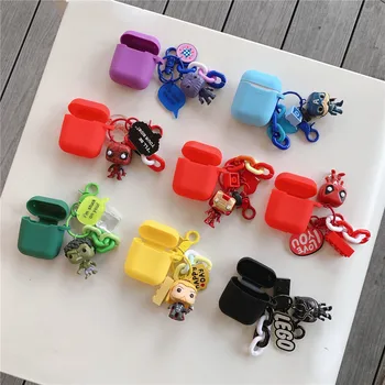 

3D Iron Man Cartoon Spiderman Marvel Heroes Avengers Silicone Bluetooth Wireless Earphone Case For Apple AirPods 1/2 Box Headset