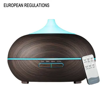 

400ml Aroma Air Humidifier Wood Grain With Remote Control Essential Oil Diffuser Aromatherapy Home Office Electric Mist Maker