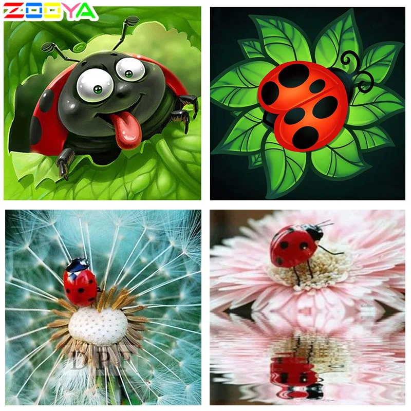 ZOOYA Алмазная мозаика с божьей коровкой 5D DIY вышивка настенное украшение для дома