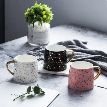 

Starry Sky Pattern Fashion Simple Mugs Drinkware Ceramic Coffee Mug Tea Milk Cup Drinkware
