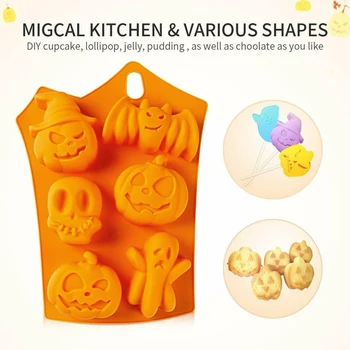 

3 Pcs Silicone Baking Mold Halloween Ghost Pumpkin DIY Cake Biscuit Mould Tools THIN889