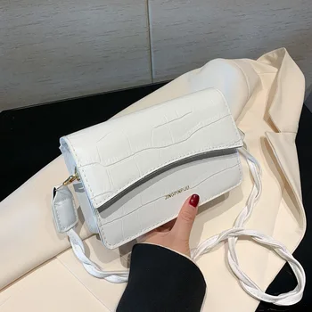 

Texture bag handbags 2020 new trendy fashion wild crocodile pattern small square bag shoulder messenger bag