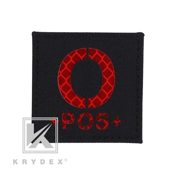 

KRYDEX Letter O Blood Type Morale Patch Military Fastener Paintball Airsoft Panel Display Tactical Reflective Accessory Badge