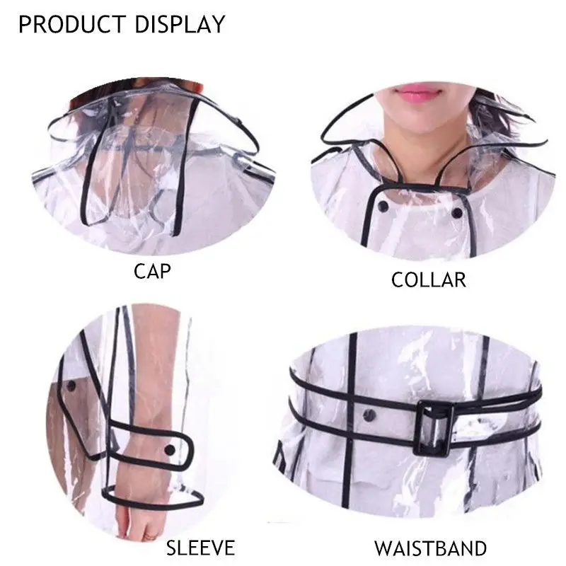 discount Jacket Raincoat Runway Black Women Girls Rain Coat Long Ladies Windproof Transparent Vinyl Waterpro
