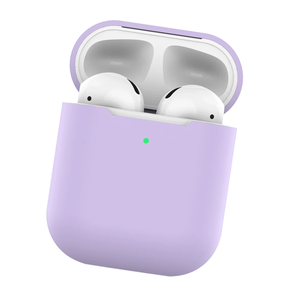 Lavender Силиконовый чехол для Airpods защитный чехол из поликарбоната для Apple Airpod защитная оболочка аксессуары для воздуха в капсулах - Цвет: Lavender