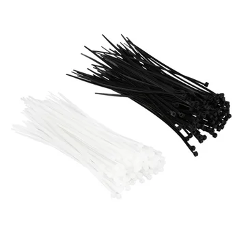 

6 Inch Nylon Cable Ties in Black and White, 200 Pieces