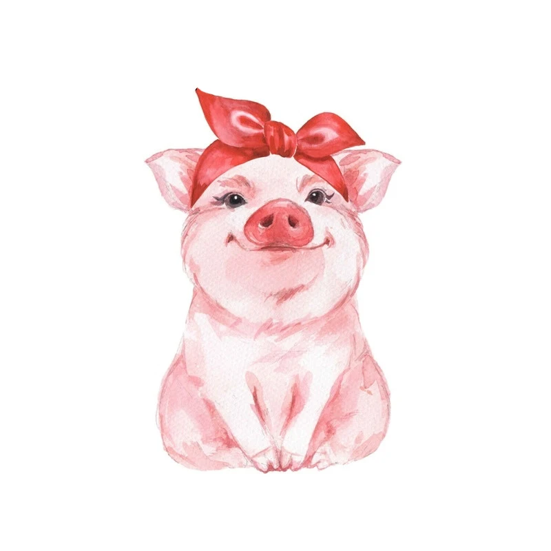 

Personality Cute Pink Piglet Car Sticke Vinyl Waterproof Car Window High Quality Accessories Cover Scratches PVC 13cm X 13cm
