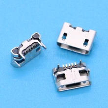 10 pçs/lote micro usb 5pin jack fêmea soquete conector boi chifre tipo para a cauda de carregamento do telefone móvel venda em uma perda rússia