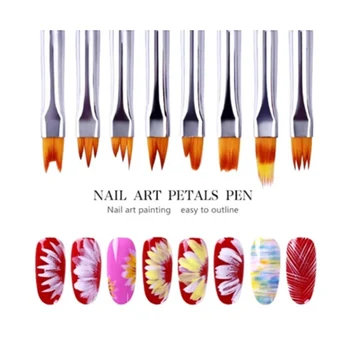 

8pcs Nail Bloom Flower Nail Art Brush Pen Gel UV Nail Painting Flower Drawing Pen Paint By Number Pens & Brushes TB Sale