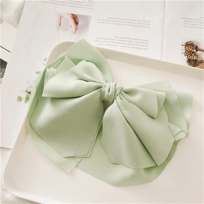 green Ruoshui женские весенние однотонные заколки для волос для девочек с большим бантом, заколки для волос для девочек, модные аксессуары для волос, заколки для волос, украшения для волос - Цвет: green