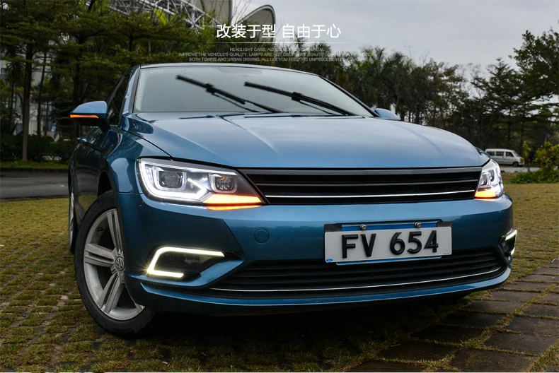 Автомобильный стильный головной светильник s для VW Lamando светодиодный головной светильник для Lamando Головной фонарь СВЕТОДИОДНЫЙ дневной ходовой светильник светодиодный DRL Bi-Xenon HID