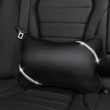 Interior Head Lumbar Decoration Soft Support Bling Wear Resistant Luster Protection Car Armrest Pad Rest Pillow Cushion