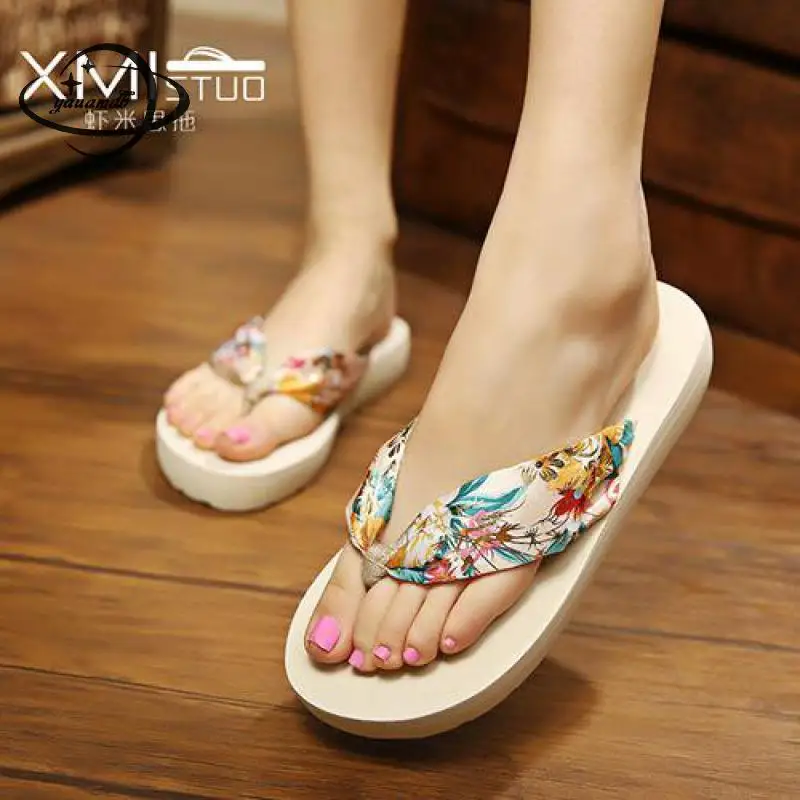 

womens slippers Summer female slippers Flat With Outside Mixed Colors Flip Flops Totem soft elastic force ladies shoes h20