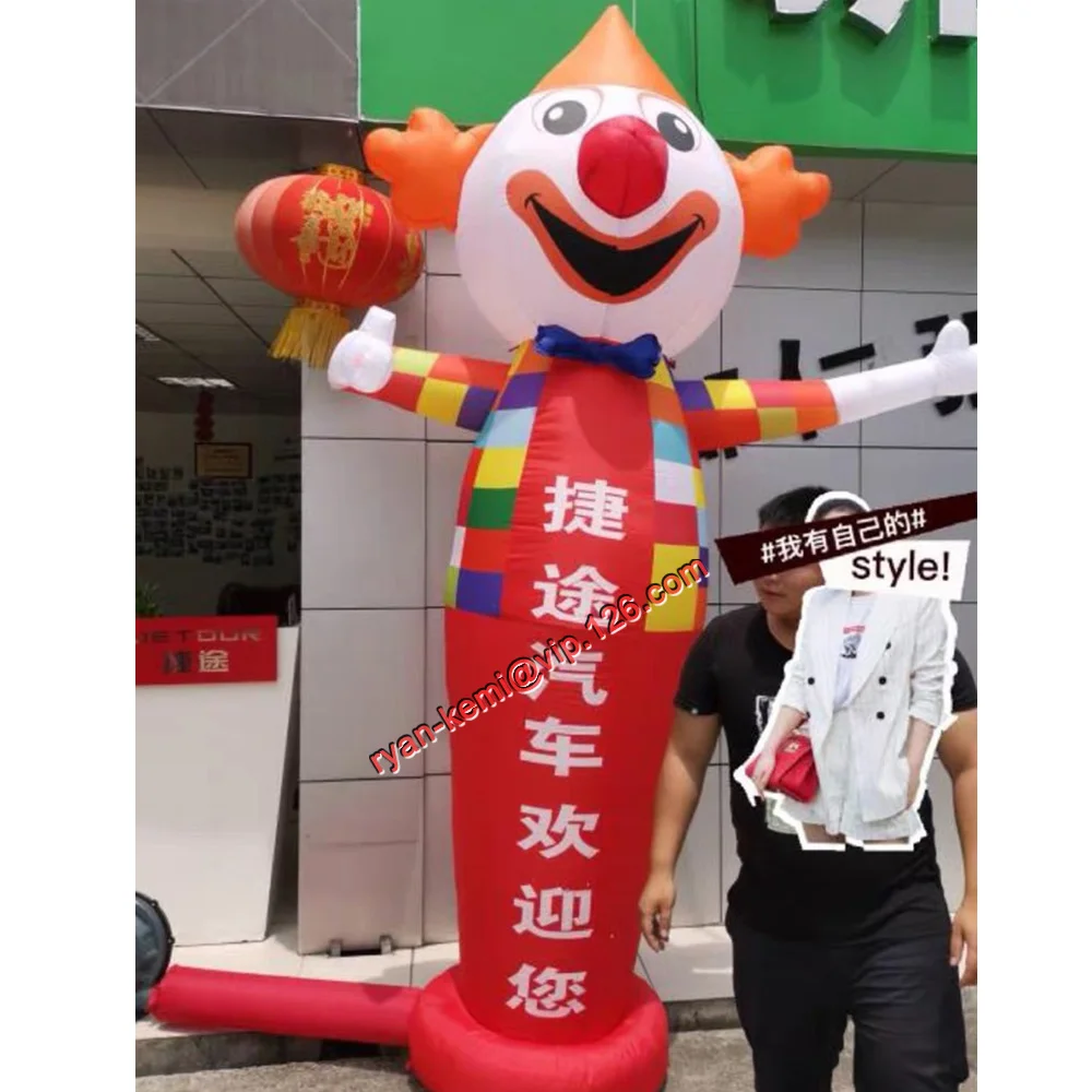 3m Clown Inflatable Sky Air Dancer Waving Hand Character Figure Balloon For Restaurant Advertising Promotion With Custom Logo 4