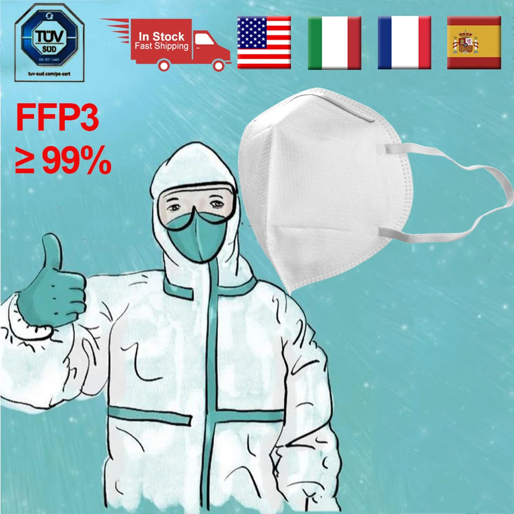 

60Pcs Medical Protection KN95 Mask FFP3 Face Masks 99% Sanitary Safety Anti Pollution better than KF94 FFP2 CE TUV Certification