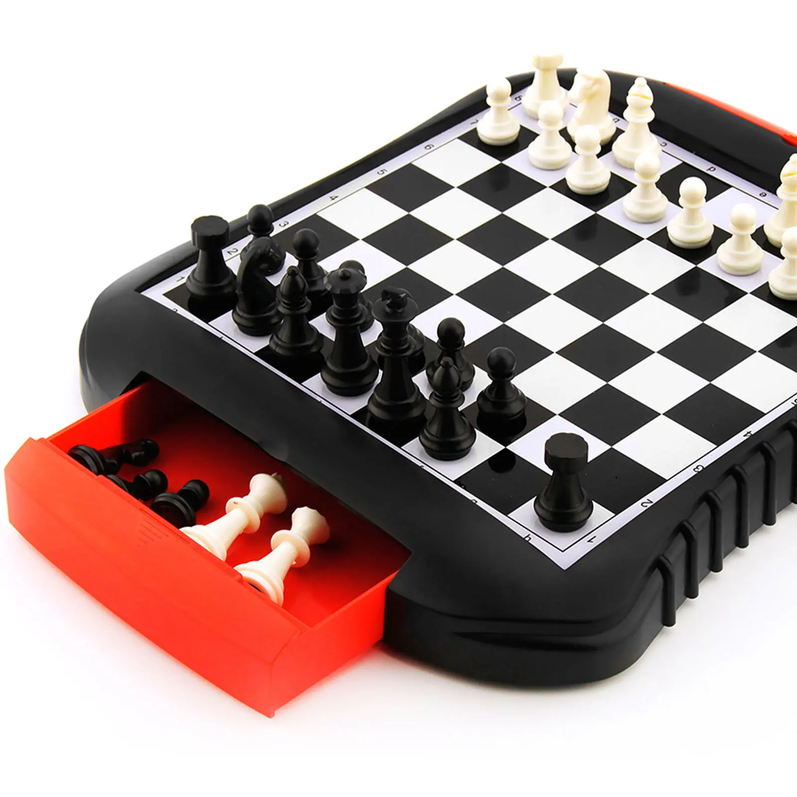Magnetic International Chess Set With Drawer Portable Chess Board Puzzle Game Family Travel Toy Kids Educational Gift Toy 1