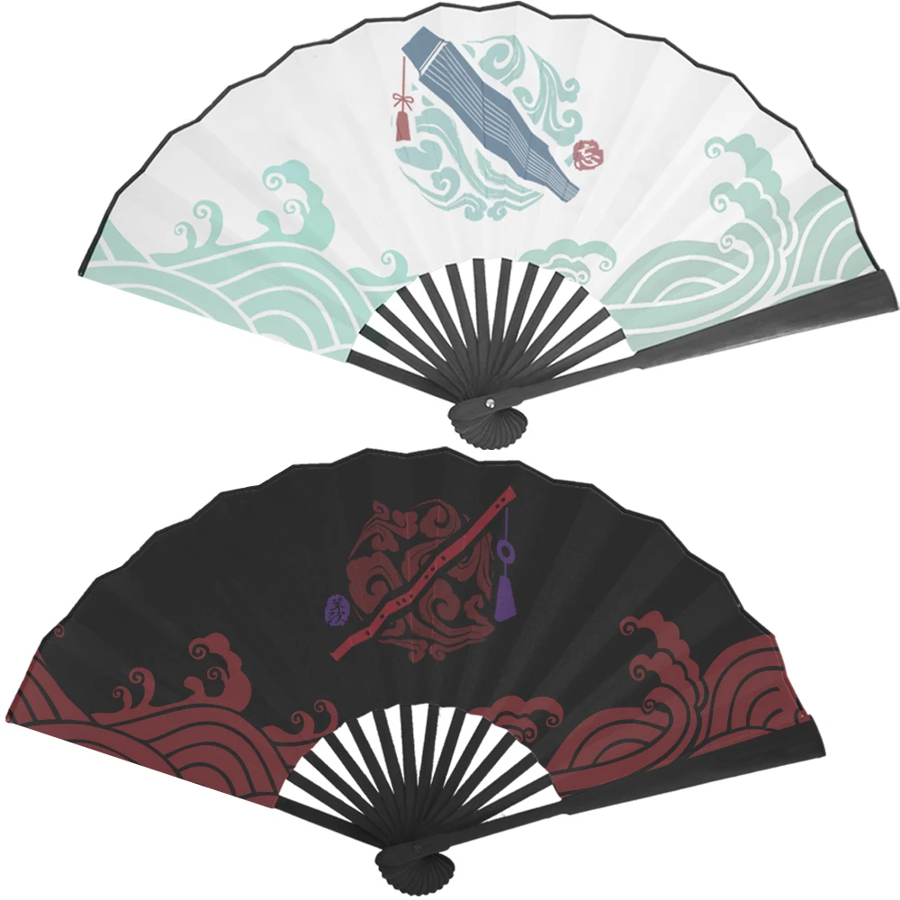 

10.5 Inches Wei Wuxian Had Fans Grandmaster Cosplay Lan Wangji Mo Dao Zu Shi Silk Cloth Chinese Folding Fan Prop Gift
