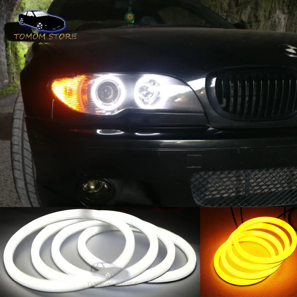 4x106mm Cotton light angel eyes halo ring kits dual color for BMW 3 Series E46 Facelifted Coupe 2 Door Convertible | Автомобили и