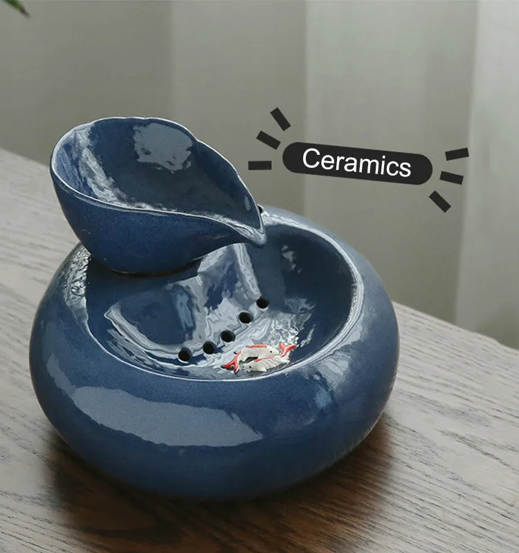 Керамический кошачий диспенсер для воды, умный питательный питатель для домашних животных, автоматический циркулирующий фонтан, 3D фонтан, водосборник, 1.5л