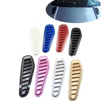 

2pcs Carbon Fiber Style Car Air Flow Intake Decorative Scoop Bonnet Vent Hood Cover Hood Scoop