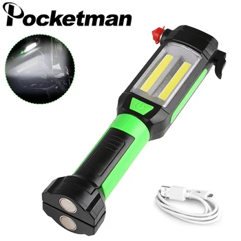 

Super Powerful Headlight Magnetic Car Work Lamp COB LED Flashlight Torch USB Charging Portable Lamp for Camping Emergency Light