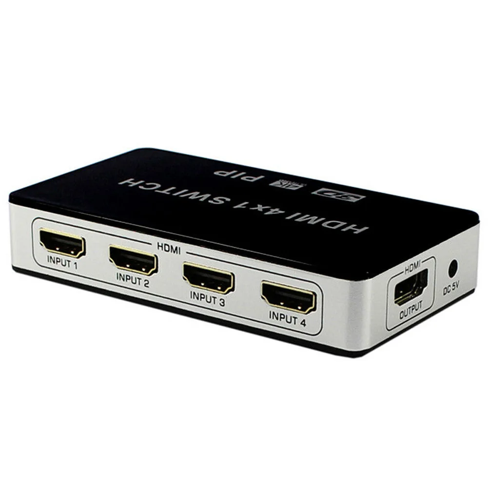 Черный 4K HDMI переключатель PIP 4x1 видеокоммутатор 4K x 2K 3D с пультом дистанционного управления для Apple tv PS4 HD tv NC99 - Цвет: Черный