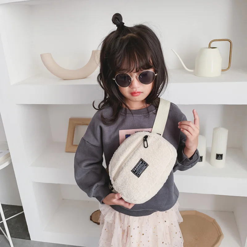 

Winter New Style Fashion Lamb Plush Children Girls Baby Parent And Child-Wallet Chest Bag Shoulder Bag WOMEN'S Bag