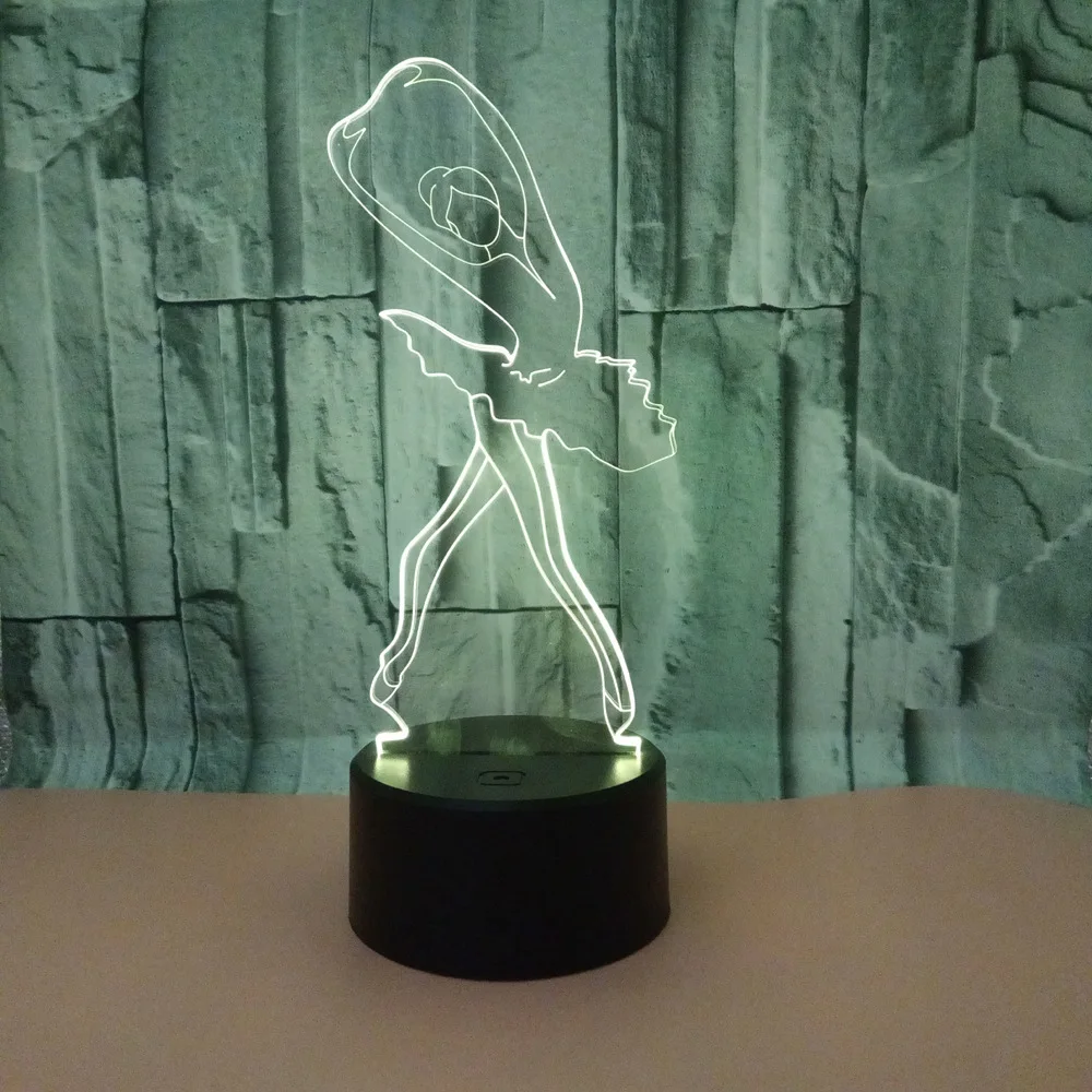 

Foreign Trade New Style Ballet 3D Lamp Colorful Touch Control 3D Night Lamp 3D Visual Stereo Lamp