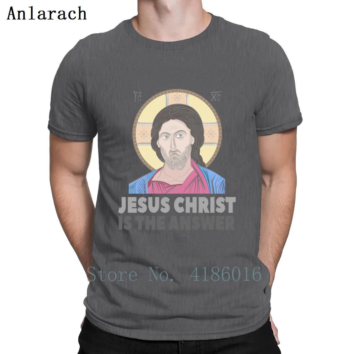 Jesus Christ Is The Answer футболка хлопок Солнечный свет более Размер 5xl Пользовательские Досуг модная одежда Весенняя рубашка