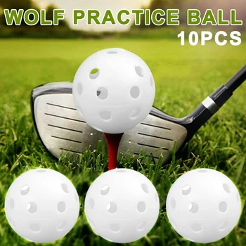 

10 Pcs Hollow Golf Practice Balls Plastic 41mm Portable Durable for Sports Training FH99