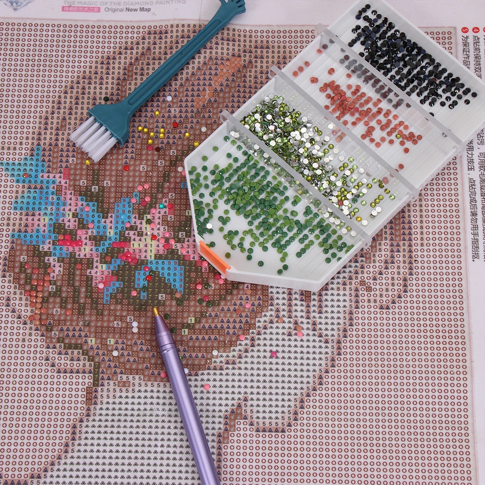 Diamond Painting Accessories Diamond Painting Tool Set 1PC Large Capacity Diamond Painting Tray Plastic Beading Plates Diamond Painting Drill Plate Cross Stitch Embroidery Accessories
