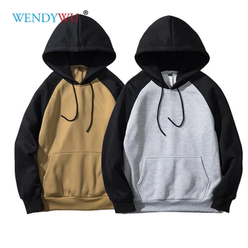 

8 Colors Mens/Boys Skateboarding Hoodies Long Sleeve Patchwork Hooded Thicken Splice Sweatshirts Male Running Sportwear EU Size