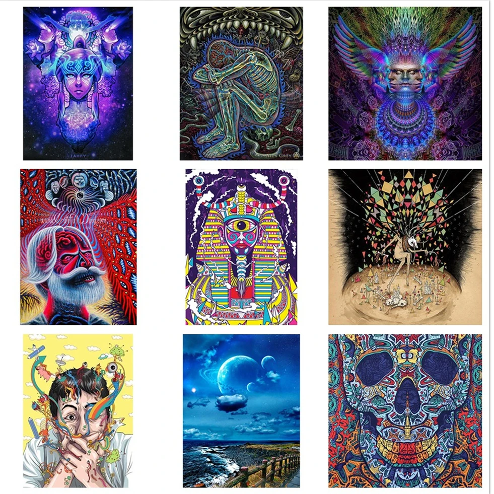 Абстрактная психоделическая кислота шелковая Живопись Lsd настенные картины для