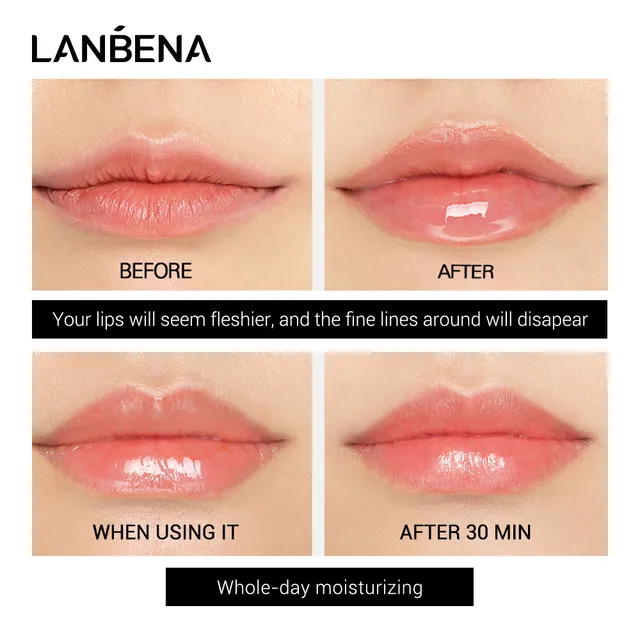 LANBENA Lip Plumper Serum Lip Mask Reduce Fine Lines Resist Pigment Increase Lip Elasticity Lip Gloss