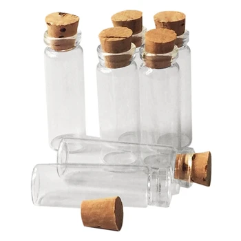 

20Pcs 11X32Mm Tiny Mini Empty Clear Cork Glass Bottles Vials 2Ml