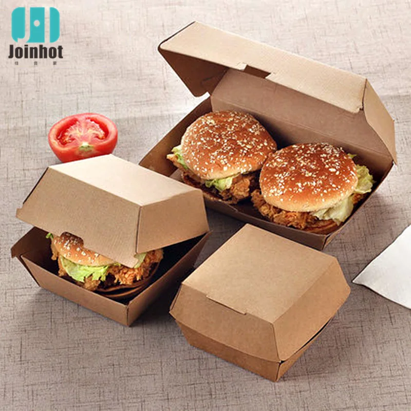 

5pcs hamburger Grade Grease Paper Fast Food Wrappers Disposable Fried Chicken Beefsteak Take-out Food Packing Box