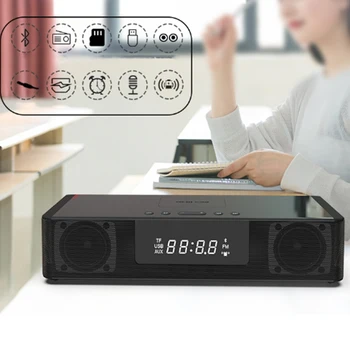 

2In1 Wireless Fast Charging Bluetooth Speaker Clock /FM Radio LED Clock Display Power USB Port Charger Clock