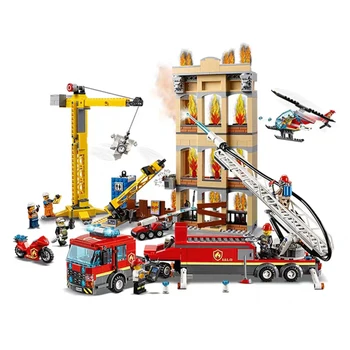 

NEW 60216 60110 Compatible with lepining City Series The Fire Station Model Building Block Brick Toy For Children XMAS Gift